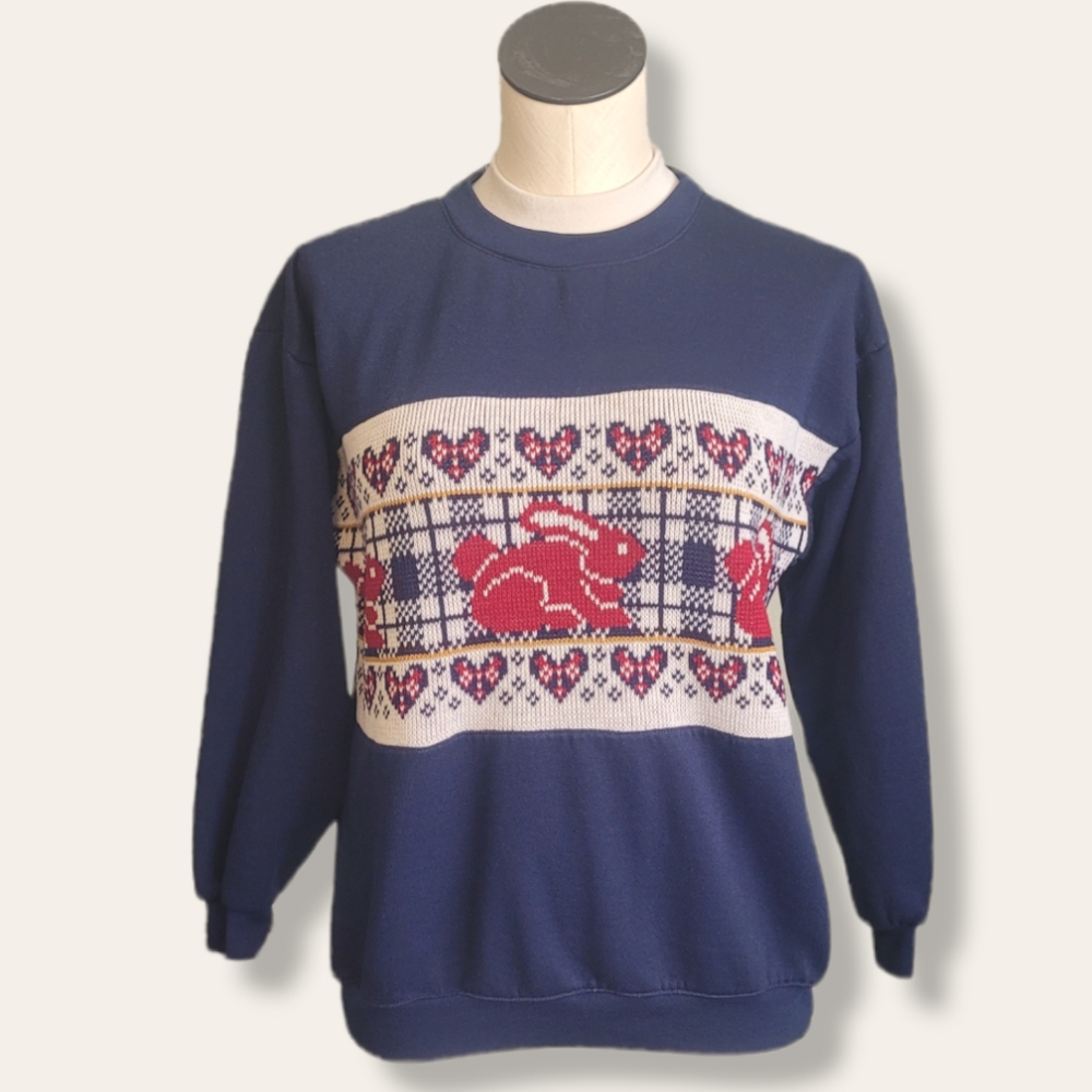 Vintage 80s Navy Blue Sweatshirt